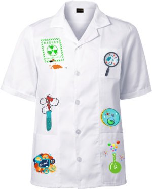 מדבקות גיהוץ אביזרים לתחפושת מדען